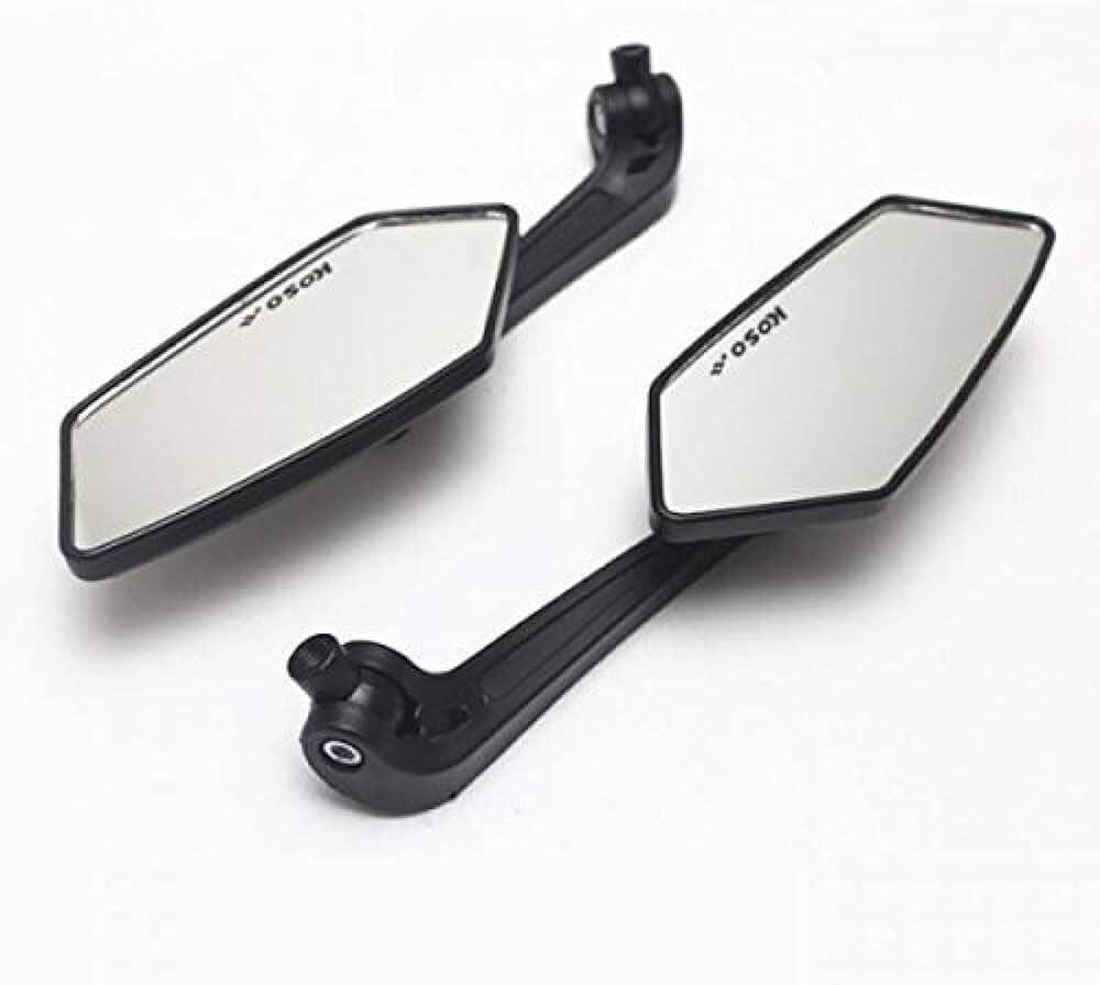KOSO Black Looking Glass For Motorcycle, Bike Universal Model 2Pcs- Black