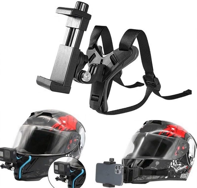 Helmet Chin Mobile Mount with Phone holder for Motorcycle. Helmet Stand for Action Camera and Phone
